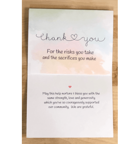 Relieving Muscle Support thank you note 