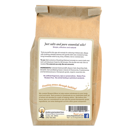 Soothing Oatmeal Bath Remedy 24 ounce bag back
